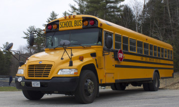 обоя автомобили, автобусы, автобус, школьный