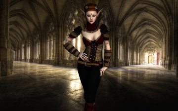 Картинка 3д+графика эльфы+ elves фон взгляд эльфийка