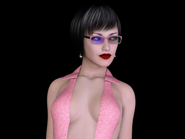 Обои картинки фото 3д графика, люди , people, взгляд, очки, фон, девушки