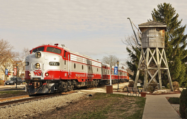 Обои картинки фото техника, поезда, локомотив, рельсы, дорога, железная, состав