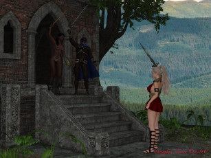 Картинка 3д+графика фантазия+ fantasy оружие фон взгляд девушка