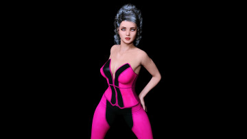 обоя 3д графика, люди , people, взгляд, девушка, фон