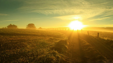 Картинка природа дороги sun солнце рассвет облака небо свет дорога