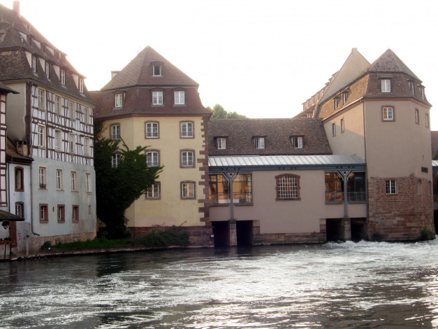 Обои картинки фото города, страсбург , франция, река, дома