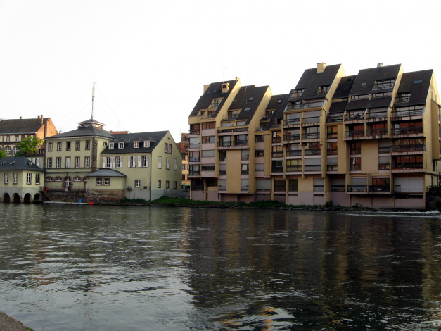 Обои картинки фото города, страсбург , франция, река, дома