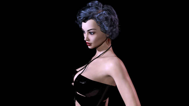 Обои картинки фото 3д графика, люди , people, фон, взгляд, девушка