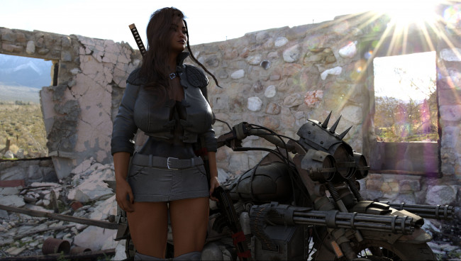 Обои картинки фото 3д графика, фантазия , fantasy, взгляд, девушка, фон