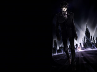 Картинка аниме psycho-pass город ночь парень