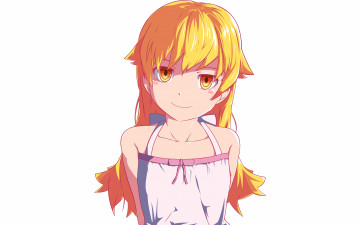 Картинка аниме bakemonogatari девушка фон взгляд