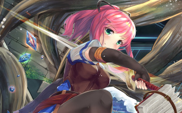 Картинка аниме оружие +техника +технологии взгляд девушка фон