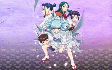 Картинка аниме tsugumomo девушки фон взгляд