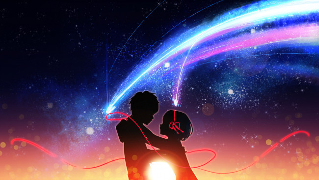 Обои картинки фото аниме, kimi no na wa, двое