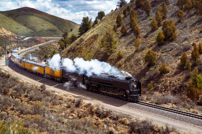 Обои картинки фото техника, паровозы, локомотив, состав