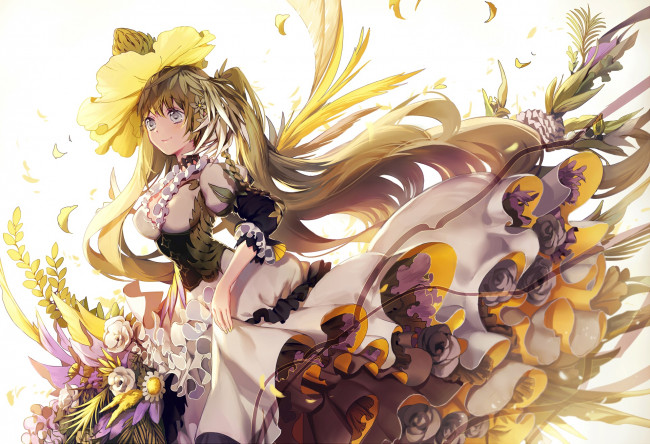 Обои картинки фото аниме, vocaloid, фон, взгляд, девушка