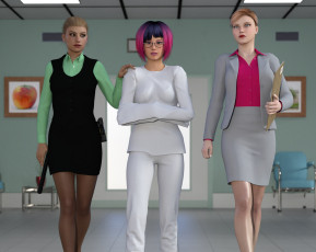 Картинка 3д+графика люди+ people девушки взгляд фон