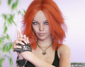 Картинка 3д+графика портрет+ portraits девушка взгляд фон