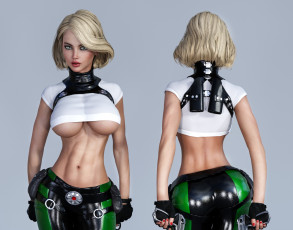 Картинка 3д+графика люди+ people взгляд фон девушка