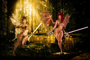 Картинка 3д+графика существа+ creatures существа взгляд фон девушки