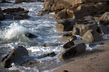 Картинка природа побережье волны камни