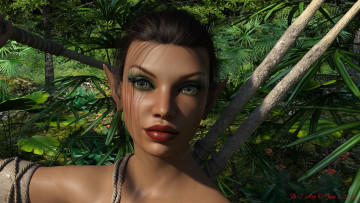 Картинка 3д+графика эльфы+ elves фон эльфийка взгляд