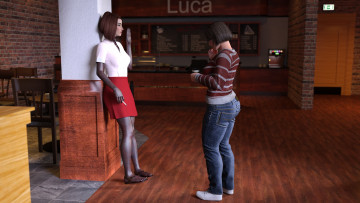 Картинка 3д+графика люди+ people фон взгляд девушки