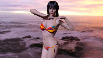 Картинка 3д+графика люди+ people взгляд фон девушка