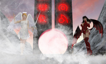 Картинка 3д+графика существа+ creatures фон взгляд девушка