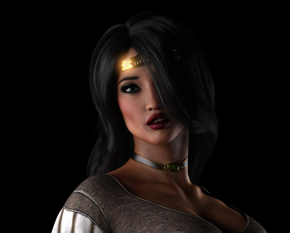 Обои картинки фото 3д графика, люди , people, девушка, взгляд, фон