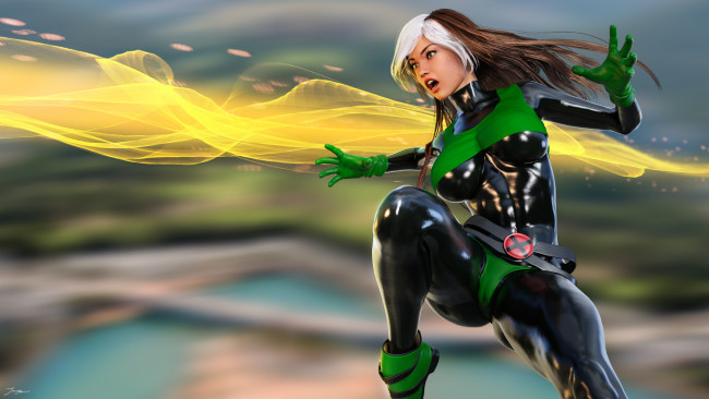 Обои картинки фото 3д графика, люди , people, фон, взгляд, девушка