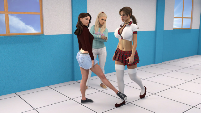 Обои картинки фото 3д графика, люди , people, фон, взгляд, девушки