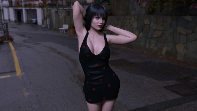 Обои картинки фото 3д графика, люди , people, фон, взгляд, девушка