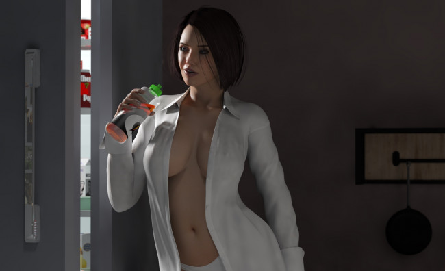 Обои картинки фото 3д графика, люди , people, девушка, фон, взгляд