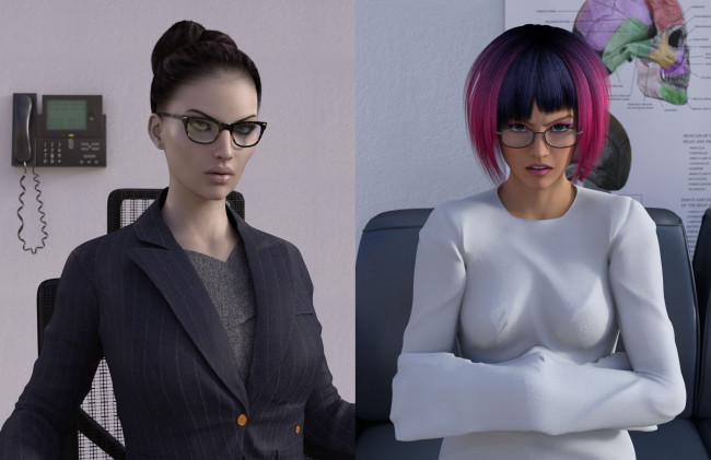 Обои картинки фото 3д графика, люди , people, девушки, взгляд, фон