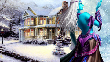 Картинка видео+игры 2029+online дом зима снег дроу девушка