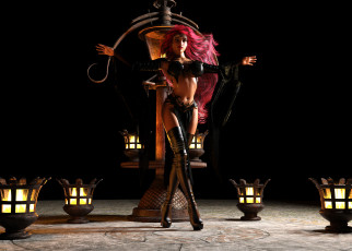 Картинка 3д+графика фантазия+ fantasy девушка фон взгляд униформа