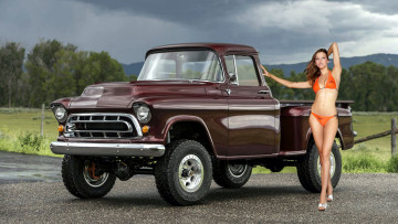 Картинка автомобили -авто+с+девушками chevy 3100 truck