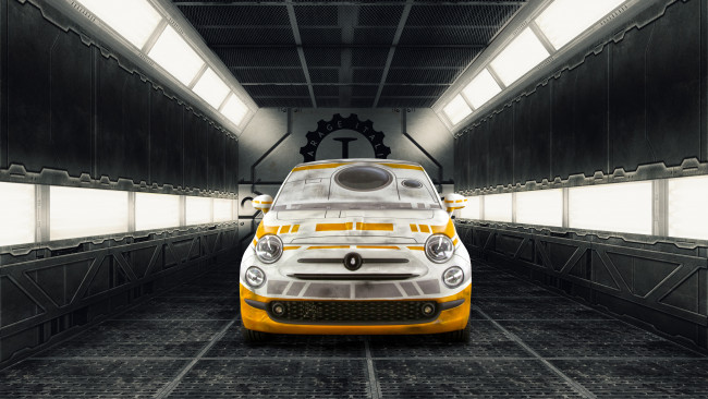 Обои картинки фото автомобили, fiat, 500, bb-8