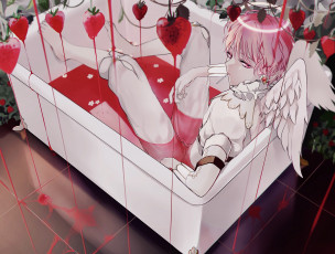 Картинка аниме ангелы +демоны парень