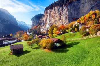 Картинка lauterbrunnen switzerland города -+панорамы