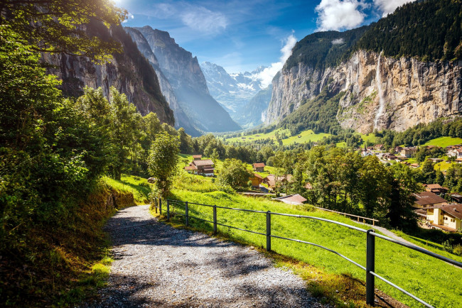 Обои картинки фото lauterbrunnen, switzerland, города, - панорамы