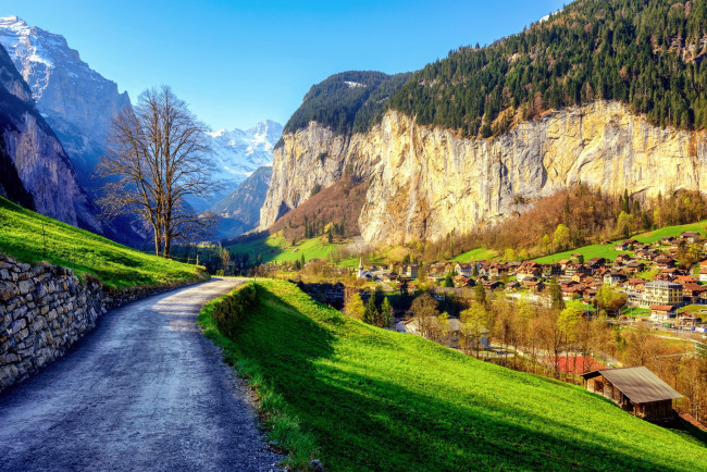 Обои картинки фото lauterbrunnen, switzerland, города, - улицы,  площади,  набережные