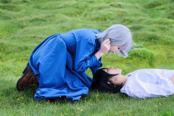 Картинка разное мужчина+женщина девушка парень костюмы трава