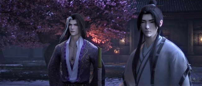 Обои картинки фото thousand autumns, мультфильмы, -unknown , разное, парни, дерево, дом