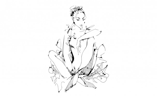 Обои картинки фото рисованное, люди, девушка, балерина