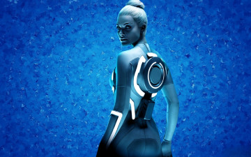 обоя кино фильмы, tron legacy, девушка, костюм, неон