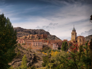 Картинка испания арагон альбаррасин города здания дома горы