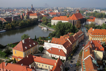 Картинка вроцлав польша города панорамы крыши река дома