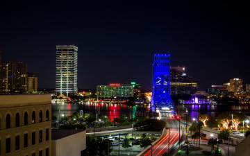 Картинка города огни ночного jacksonville florida usa