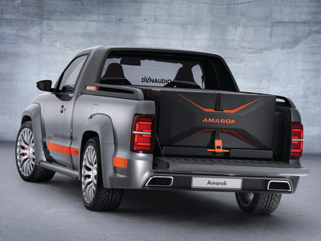 Обои картинки фото автомобили, volkswagen, темный, 2014г, concept, power, amarok