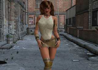 Картинка 3д+графика люди+ people взгляд девушка юбка фон